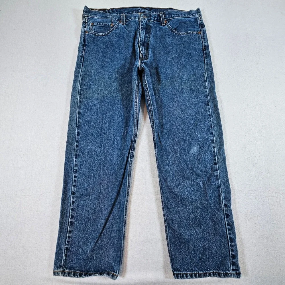 Levi's 505 Regular Fit Jeans Mens 40x29 Blue Medium Wash Straight Leg Denim